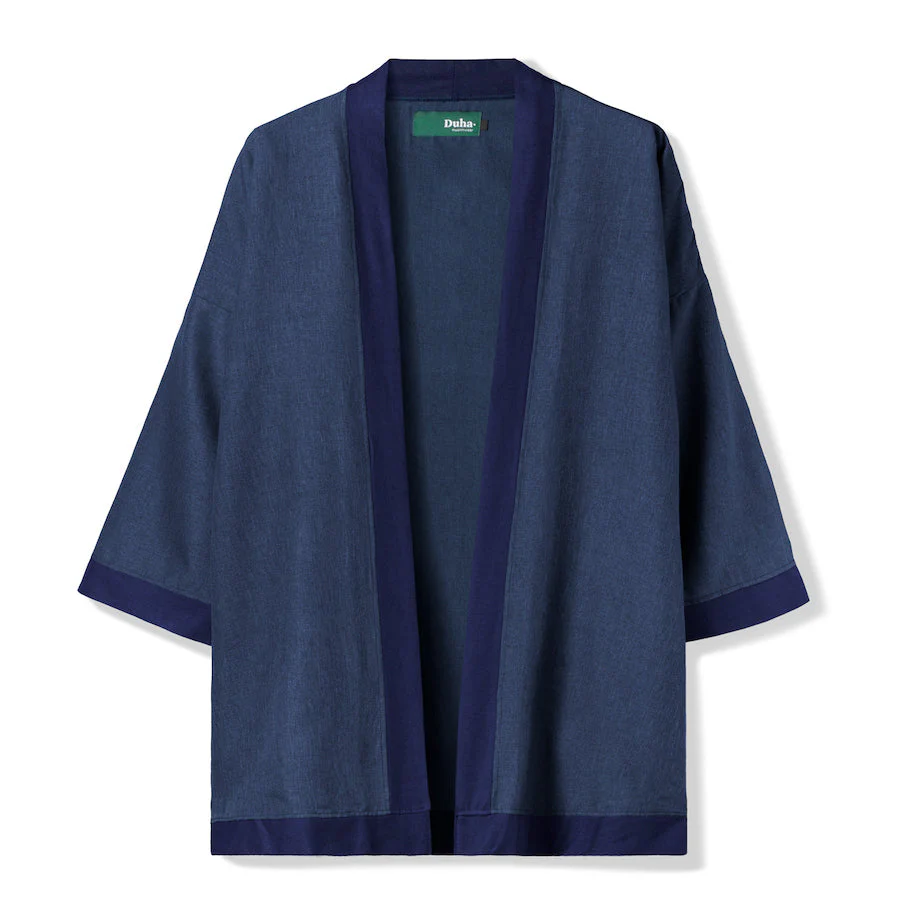 Rayaan Robe Two Tone Blue Navy