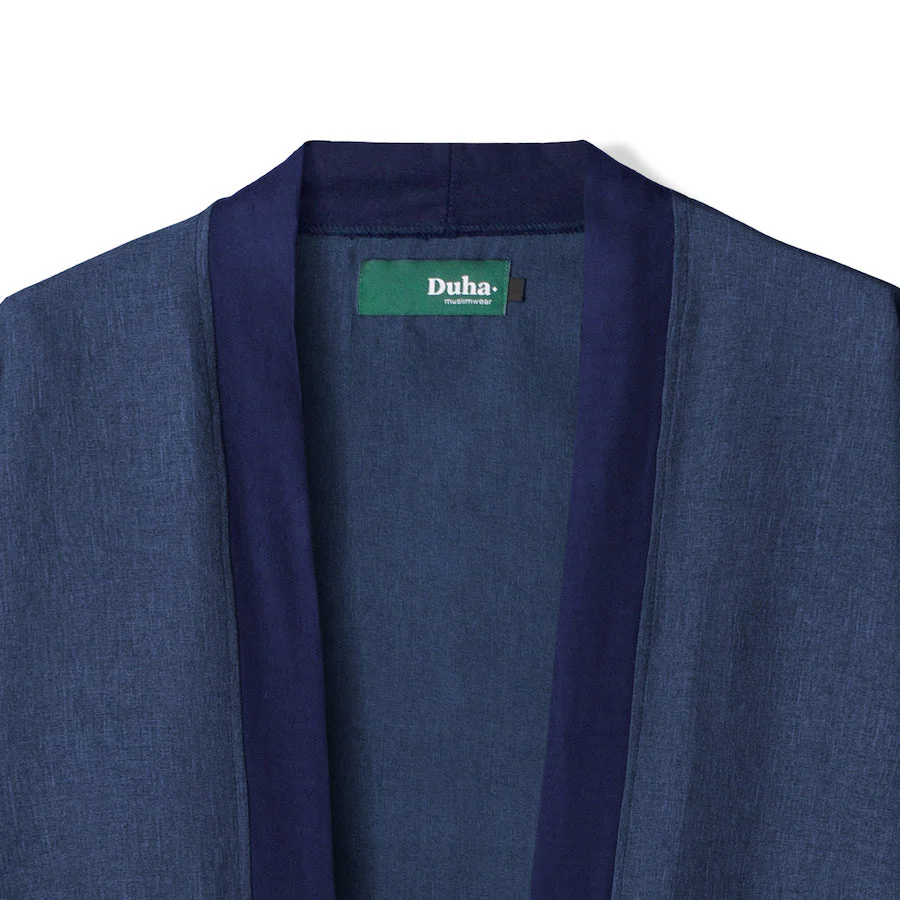Rayaan Robe Two Tone Blue Navy - Image 2