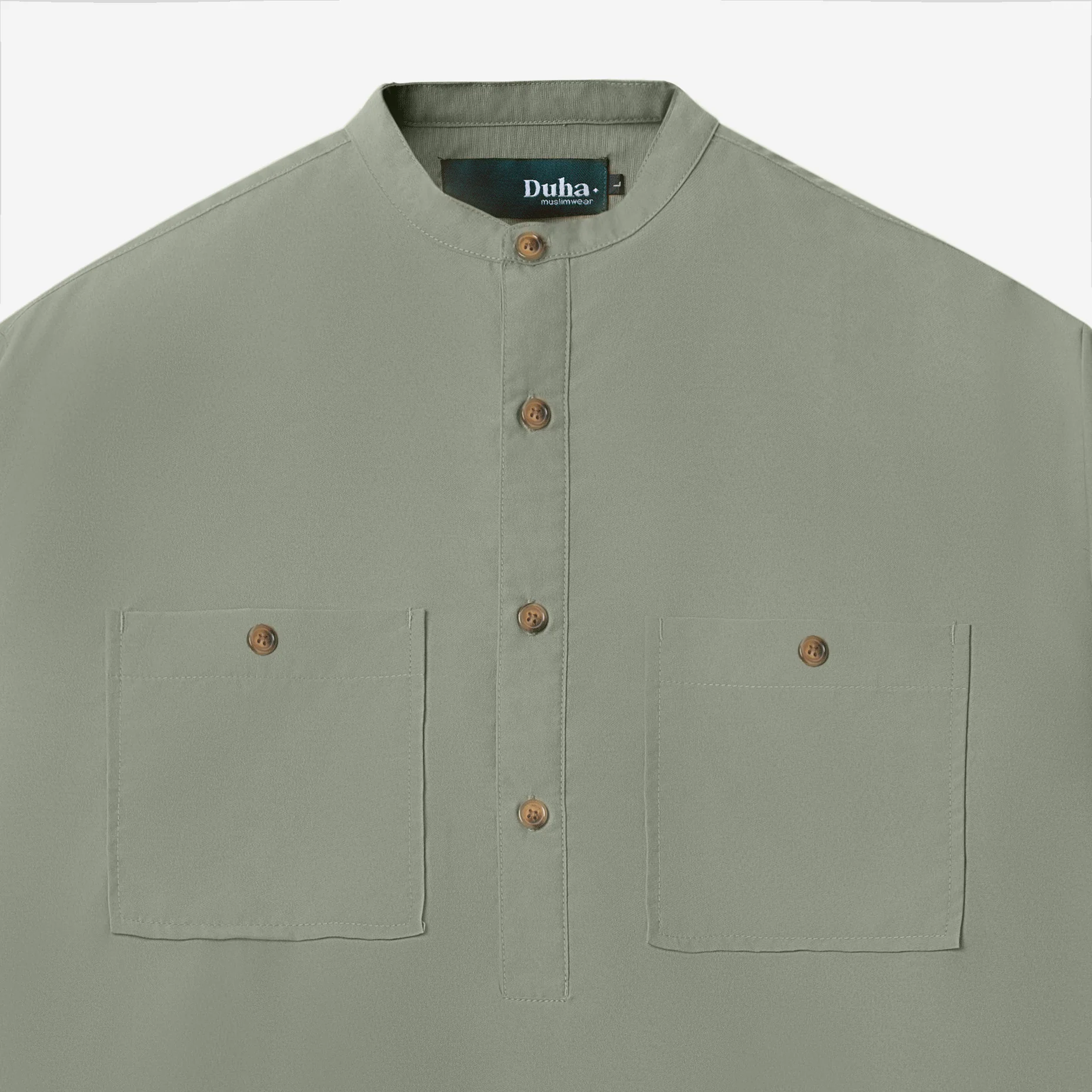 Razq Long Gamis - Soft Olive - Image 2