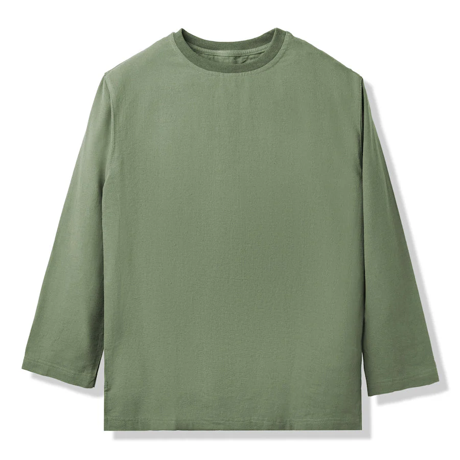 Samaa Linen Tees Long Sleeve Olive
