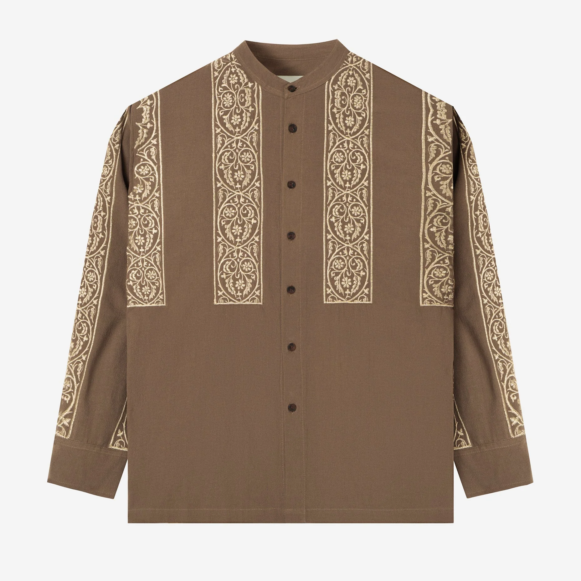Sami Long Sleeve Linen Shirt - Brown