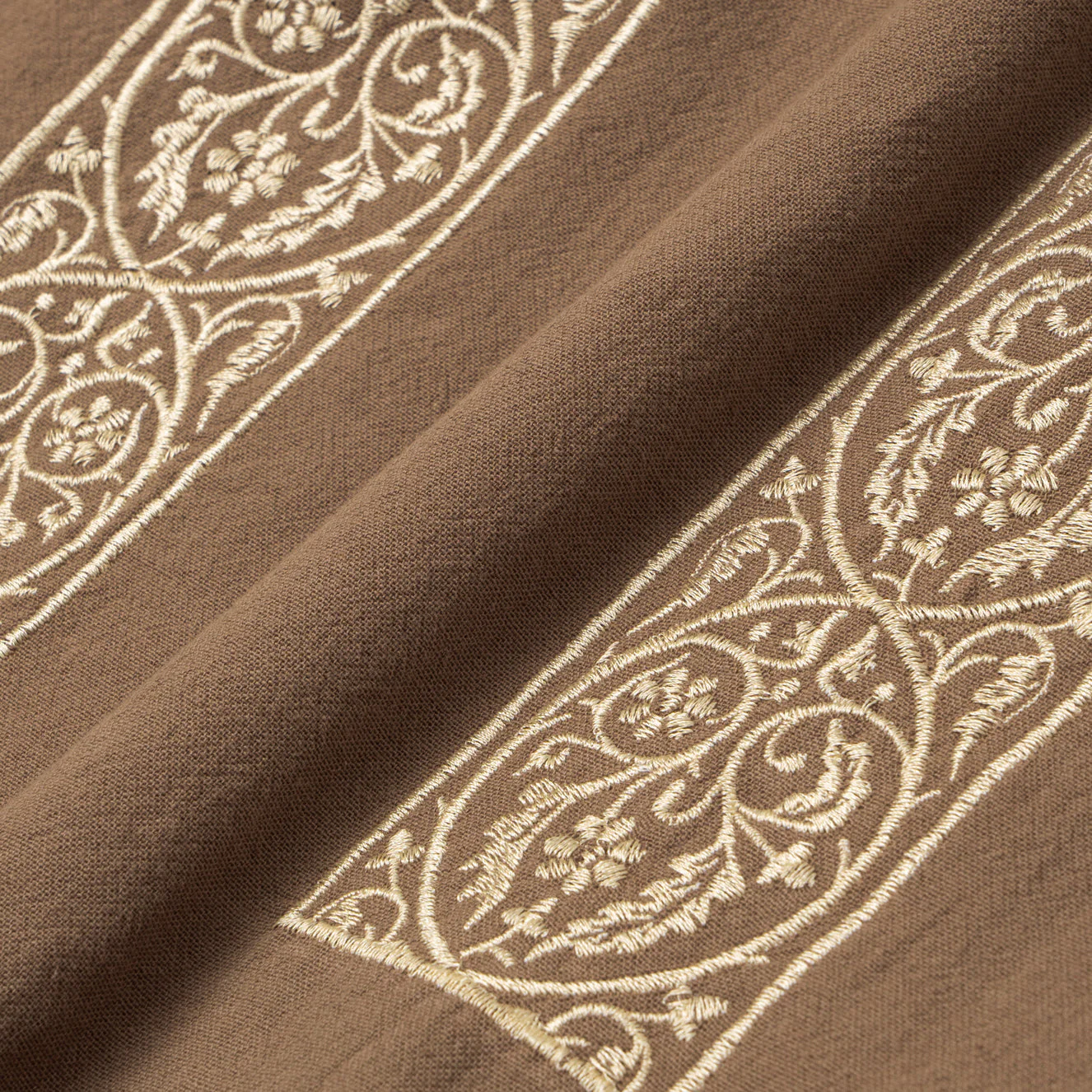 Sami Long Sleeve Linen Shirt - Brown - Image 3