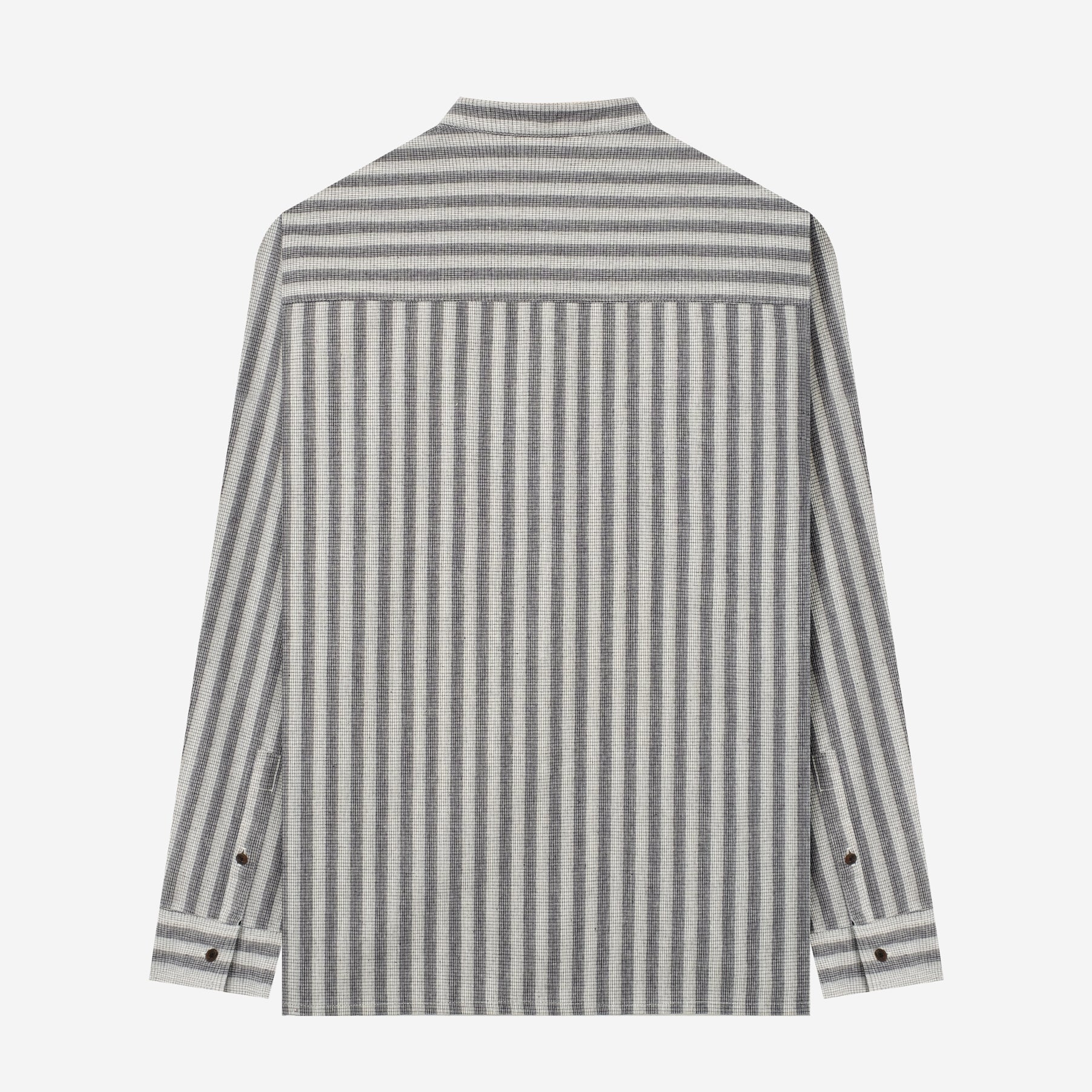 Sayf Long Sleeve Linen Stripes shirt - Black White - Image 4