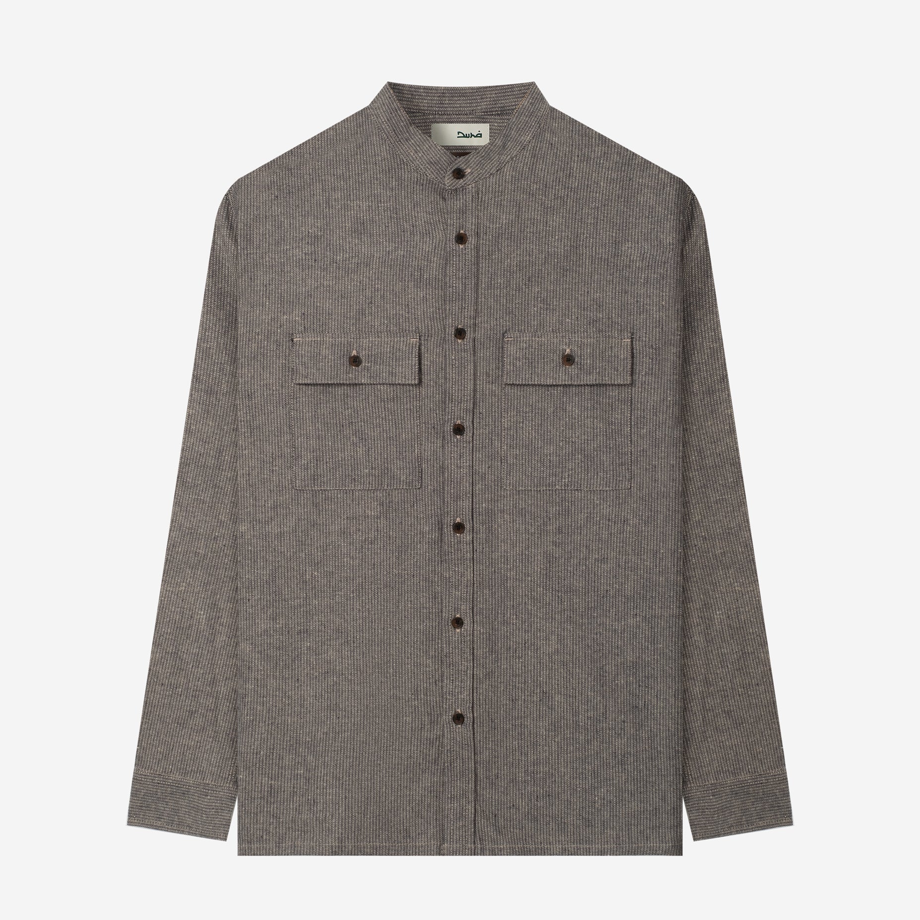 Sayf Long Sleeve Linen Stripes shirt - Navy