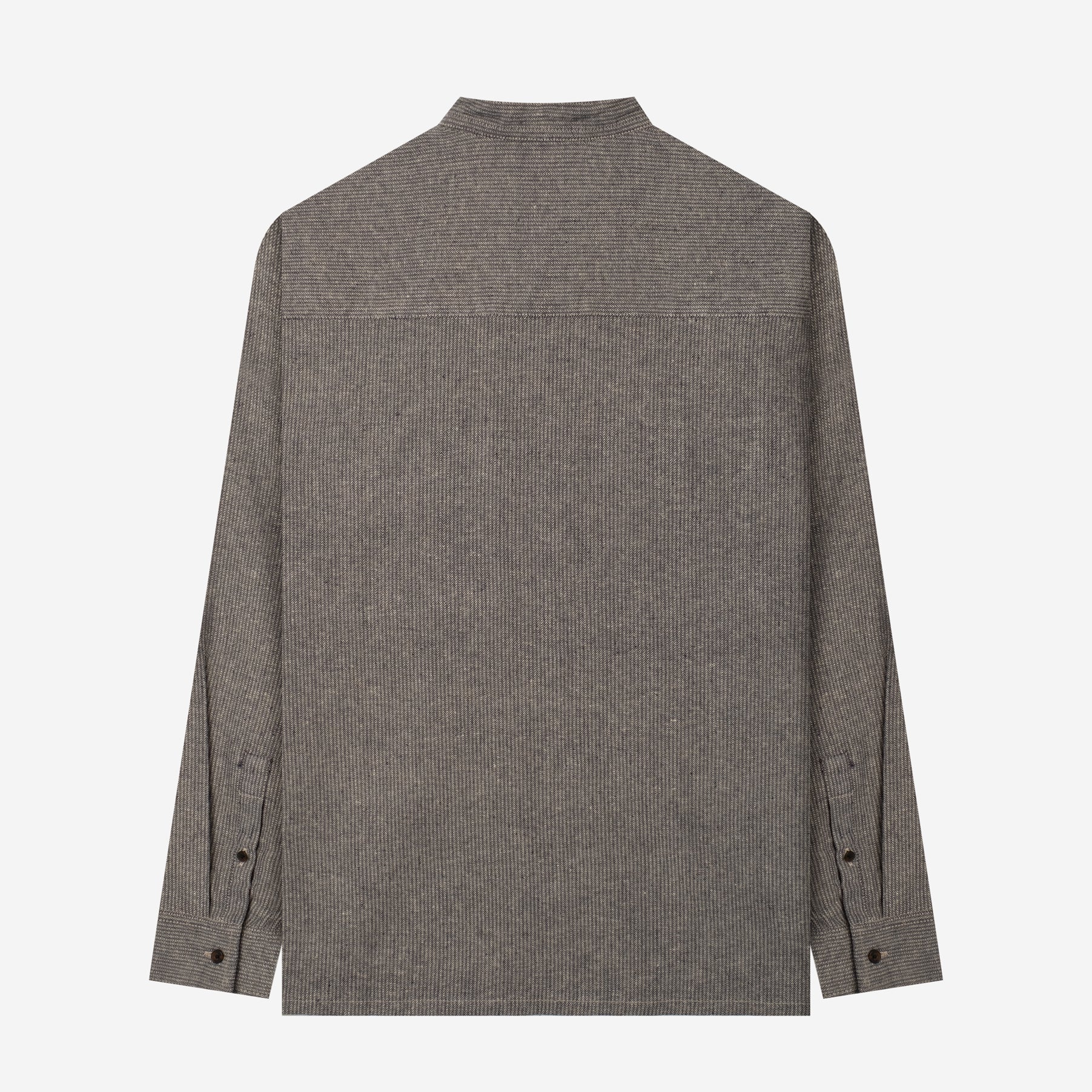 Sayf Long Sleeve Linen Stripes shirt - Navy - Image 4