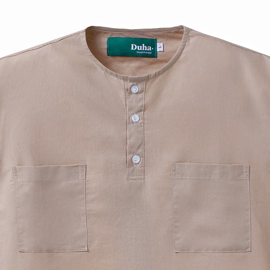 Shahzain Two Pocket Long Sleeve Shirt Cream - Image 2