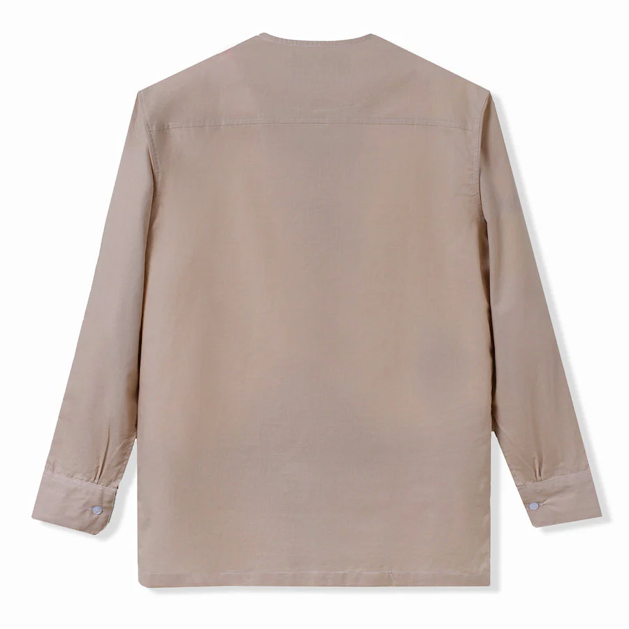 Shahzain Two Pocket Long Sleeve Shirt Cream - Image 4