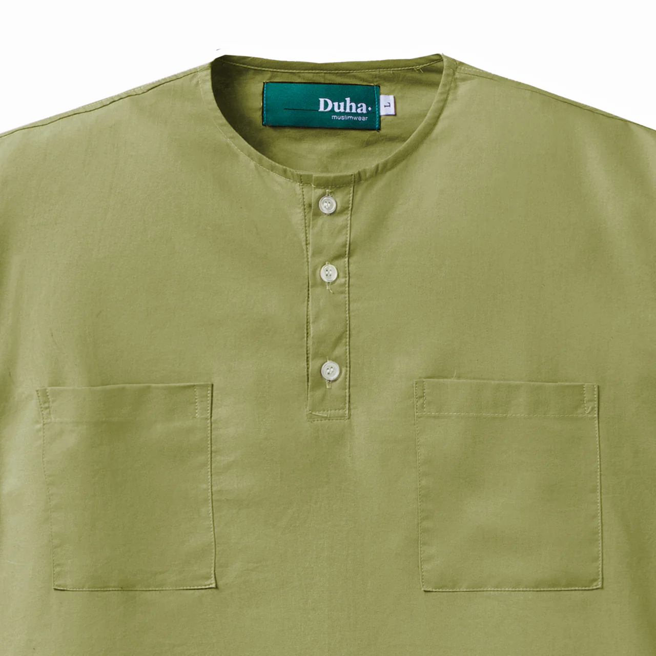 Shahzain Two Pocket Long Sleeve Shirt Lite Green - Image 2