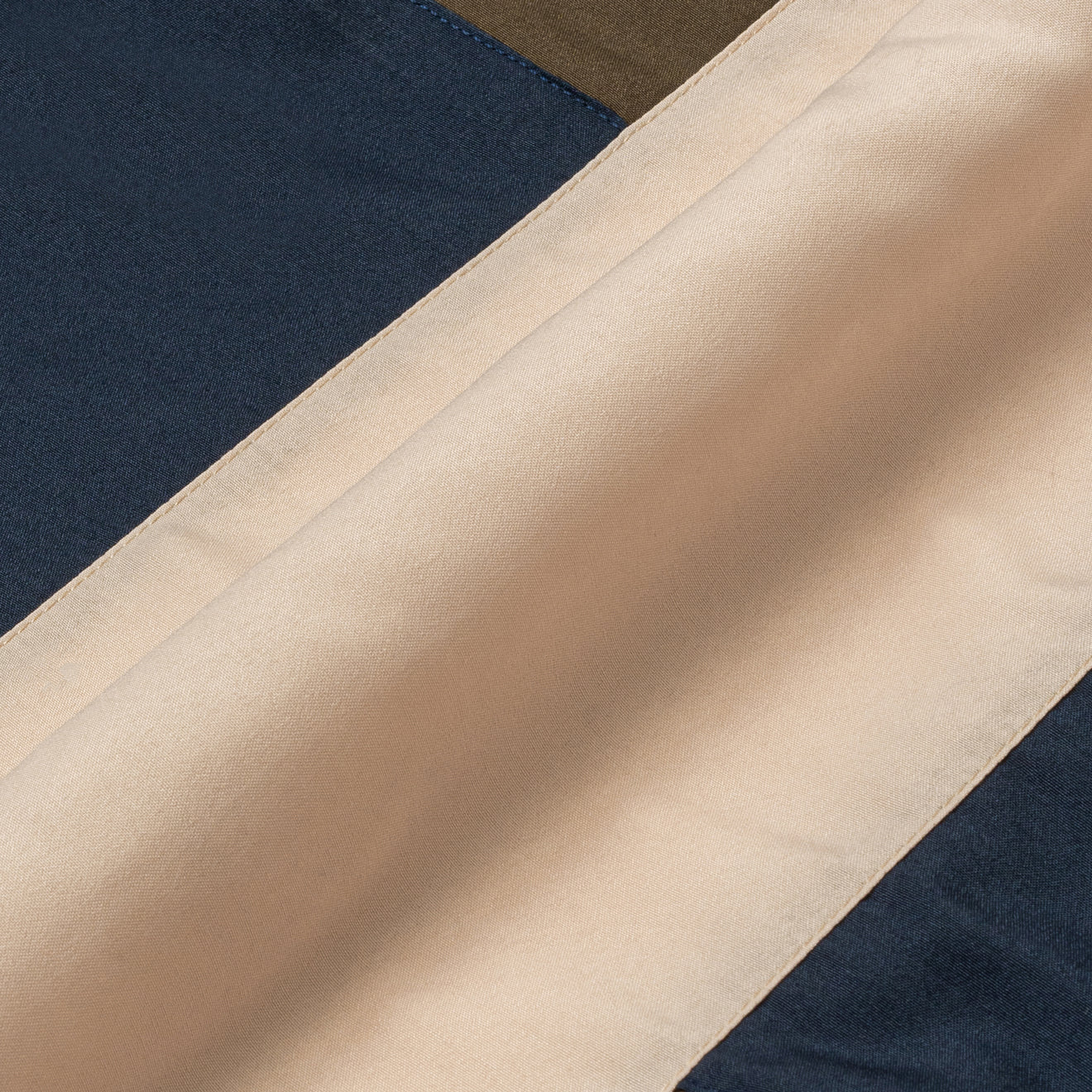 Ward Patchwork Shirt Short Sleeve - Navy Khaki - Image 3