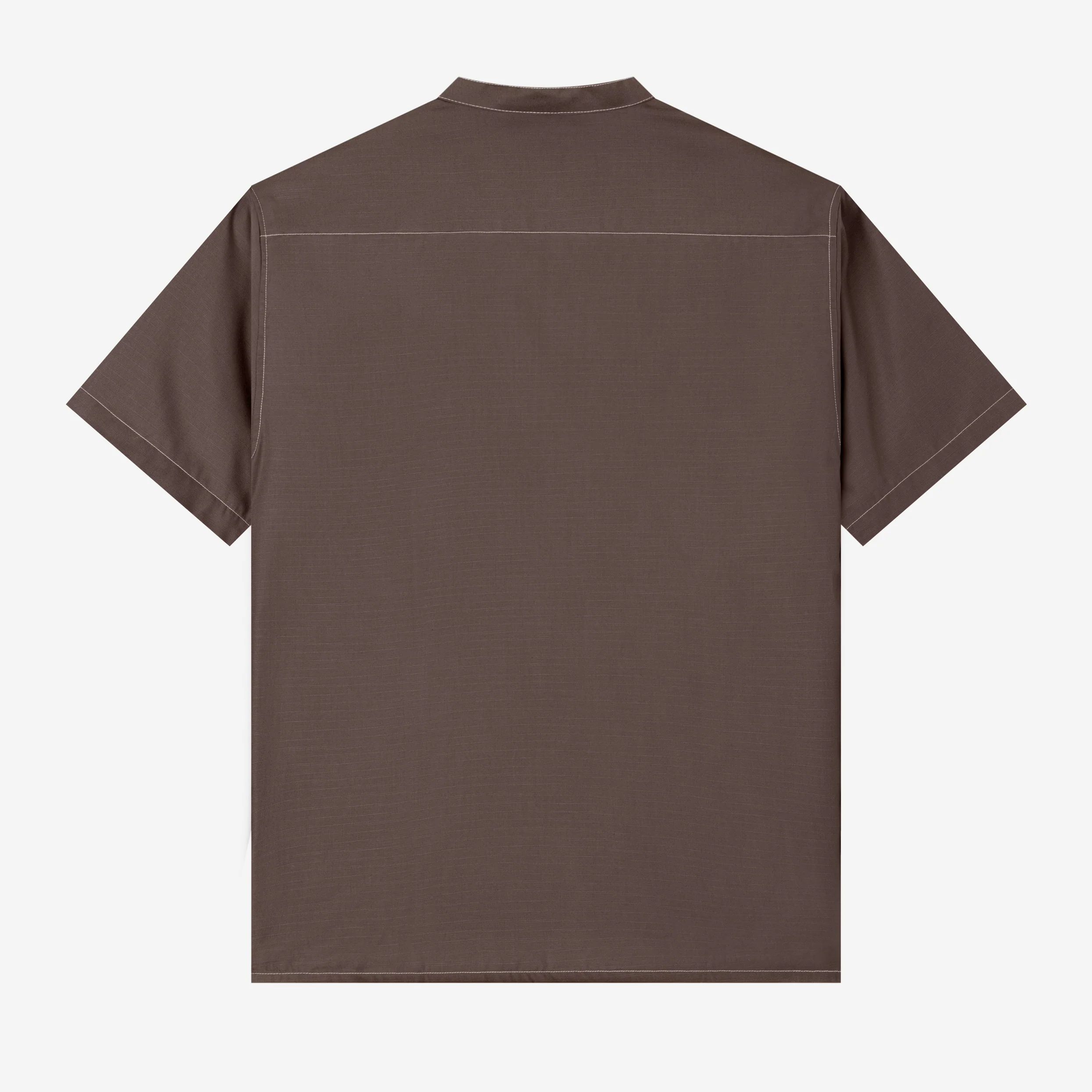 Zahr Shirt Short Sleeve - Warm Grey - Image 4